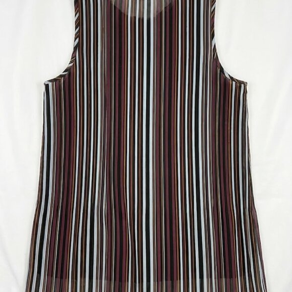 NWOT Halogen Women's Black Orange Striped Pleated Tunic Blouse - Picture 9 of 11